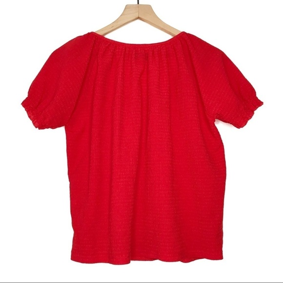 MADEWELL TEXTURE & THREAD Peasant Short Sleeve Top Blouse S - Picture 3 of 9